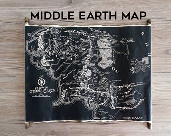 map of middle earth handmade scroll black map of middle earth tolkien map lord of the rings map the hobbit map