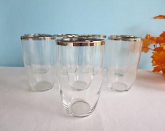 Vintage Silver Rimmed Glasses - Set of 6