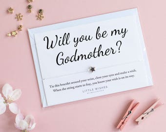 Wish bracelet, wil you be my godmother, gift for godmother, Godmother request, friendship bracelet, godmother gift, charm bracelet