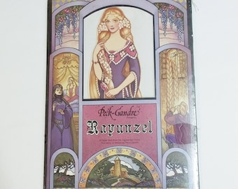 Vintage Paper Dolls Pe'ck Gandre' 1989 Rapunzel Unopened, Uncut 80's Collectible Ephemera Fairy Tale Toy Medieval Art Nouveau