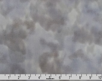 Grey Cloudy Sky Fabric, Fabric Freedom FAFH50-21 Tin, Perfect Palette, Perfect Occasions, Gray Clouds Sky Landscape Quilt Fabric, Cotton
