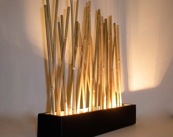 Bamboo mood lamp - Modern Japanese style tabletop LED accent lighting
