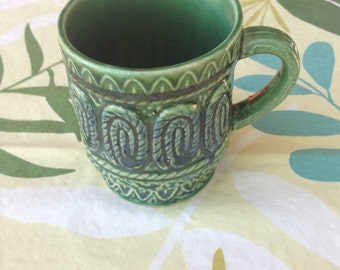 Vintage Mid Century/MCM Green Japanese Coffee Mug