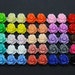 50 pcs Resin Flower Cabochons - 10mm Rose Flowers - Glossy Rainbow Sampler Pack (VERSION 2)