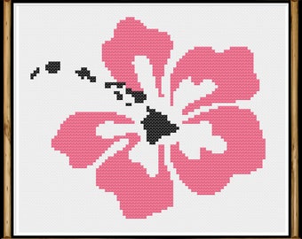 Hawaiian Hibiscus Cross Stitch Pattern