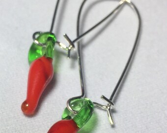 Glass Chili Pepper Earrings