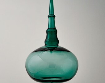 Blown Teal Ornament, Glass Art Ornament, Hand Blown Glass Ornament, Teal Suncatcher, Handmade Ornament, House Warming Gift, Suncatcher