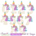 Unicorn Birthday Numbers EXCLUSIVE Clipart-Instant Download-Digital Clipart-Unicorn, first birthday, second birthday, unicorn clip art