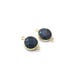 Grey Labradorite Oval Connector - Gold plated Bezel - 1 pc