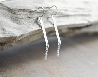 Lynx Earrings // Silver Dangle Earrings, Sterling Silver Drop Earrings, Silver Earrings, Chain Earrings, Delicate Earrings, Minimalist