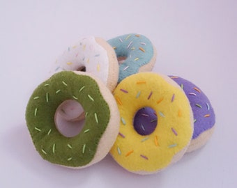 5 Felt donuts pretend play felt food