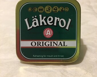 Lakerol Original Throat Pastilles vintage tin box.
