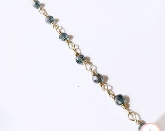 Czech glass beads & gold Rosary bracelet