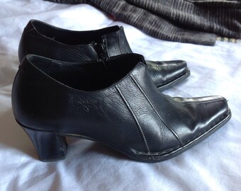 Vintage 1990's s/PIKOLINOS/booties women / leather / / TailleBlack Leather/cowboy boots / / Black Ankle Boots/cowboy boots/Country/Western/Urban