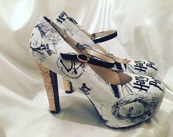 Harry Potter shoes - Custom High Heels - Mary Janes