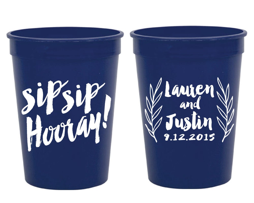 Personalized Plastic Cups Party Cups Wedding Cups Custom