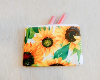 Pencil Case/ Make Up Bag/ Gift for Her/ Gift for Mom/ Gift for Wife/ Sunflower Gift/ Mothers Day Gift/ Best Friend Gift/ Gift for Women