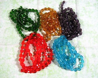 7 x 5mm Faceted Glass Drop Beads (B446h)