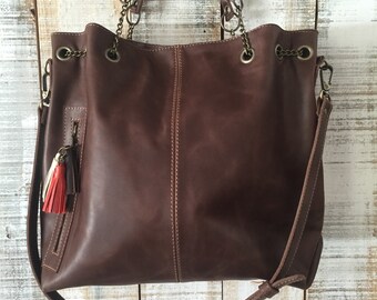 Leather bag, Oversize crossbody bag, Women purse, ready to ship purses