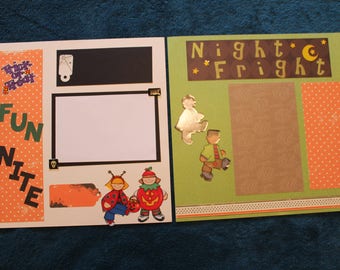 12 x 12 FRIGHT NIGHT HALLOWEEN scrapbook layout