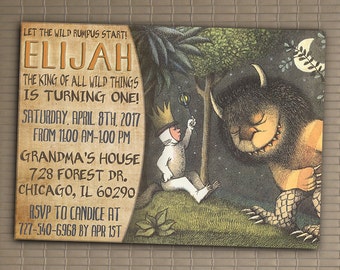 Where The Wild Things Are Birthday Invitation, You Print Invitation, Wild Rumpus Birthday, Where The Wild Things Are Party Invite