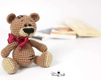 Stuffed teddy bear Plush teddy bear Stuffed animal Plushie bear lover gift Stuffed bear Baby shower gift for girl Woodland animal