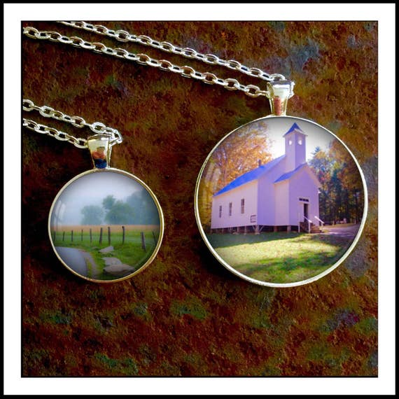 Cades Cove gift set Missionary Baptist Church and fence row