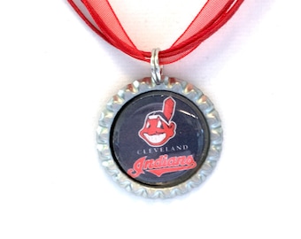 Cleveland INDIANS Baseball Handcrafted Necklace