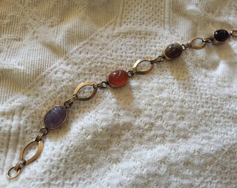 Vintage Egyptian Revival Scarab Bracelet 1/20 12k gf