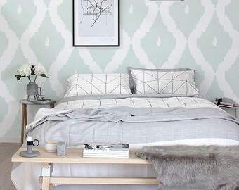 Self adhesive vinyl wallpaper, wall decal - Peel and stick Ikat pattern - 041 SNOW/ VENICE