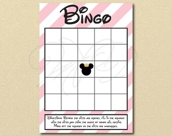 Princess Minnie Bingo Pink Mickey Fill In Cards Baby Shower Game Printable Digital File Princess Minnie Bingo Pink Mickey Fill In Cards Baby Shower Game Printable Digital File