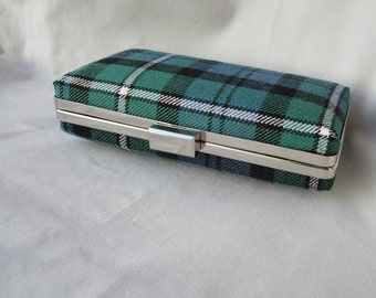 Scottish Clan Forbes Tartan Clutch Bag in Ancient Colours, Wedding Clutch, Bridal Clutch, Ready to Ship