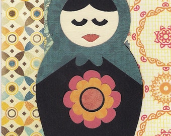 Russian Doll Blank Greeting Card