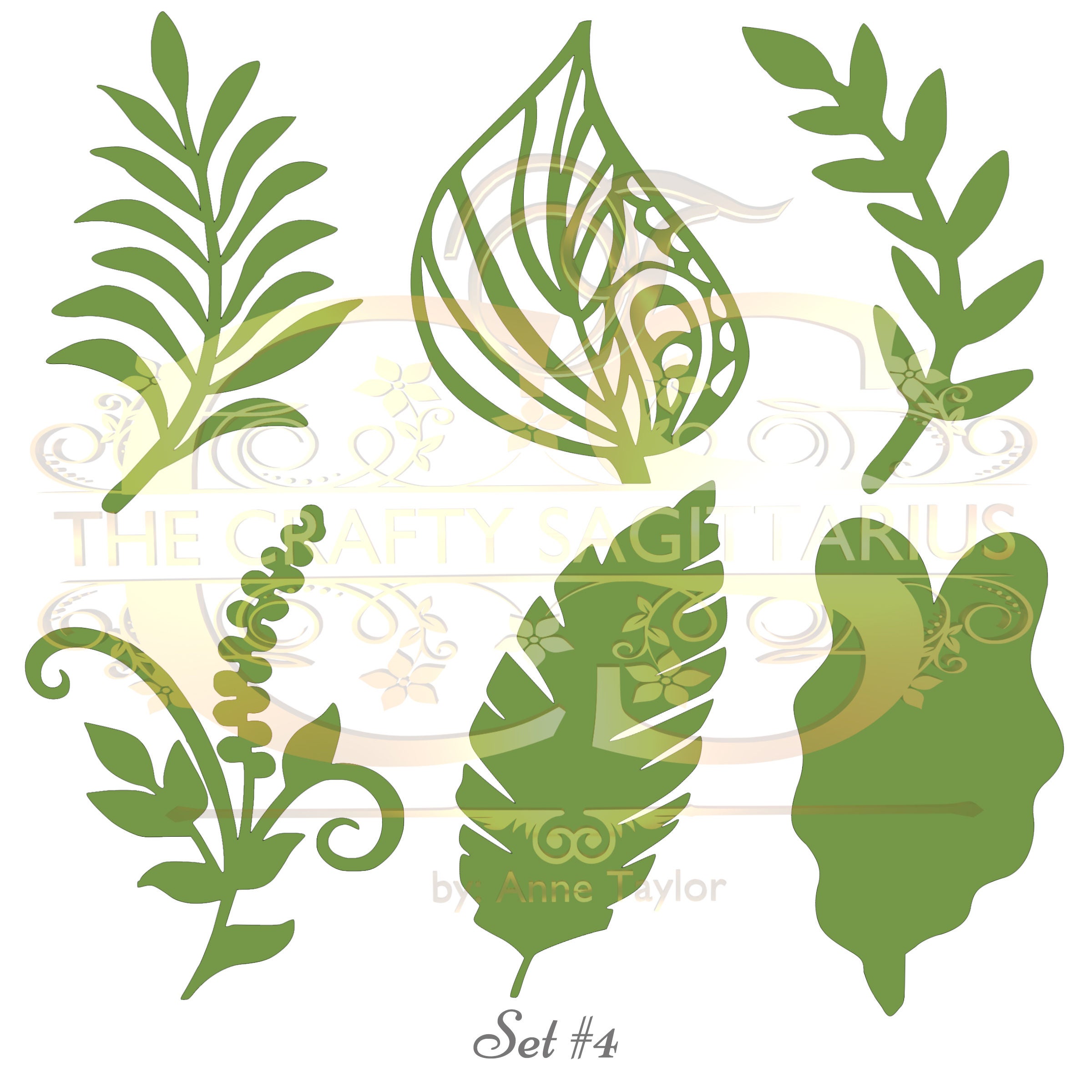 Download Svg/PNG Set 4-6 different Leaves for Paper Flowers MACHINE