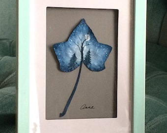 Midnight Ivy, Acrylic on English Ivy 8"X6"