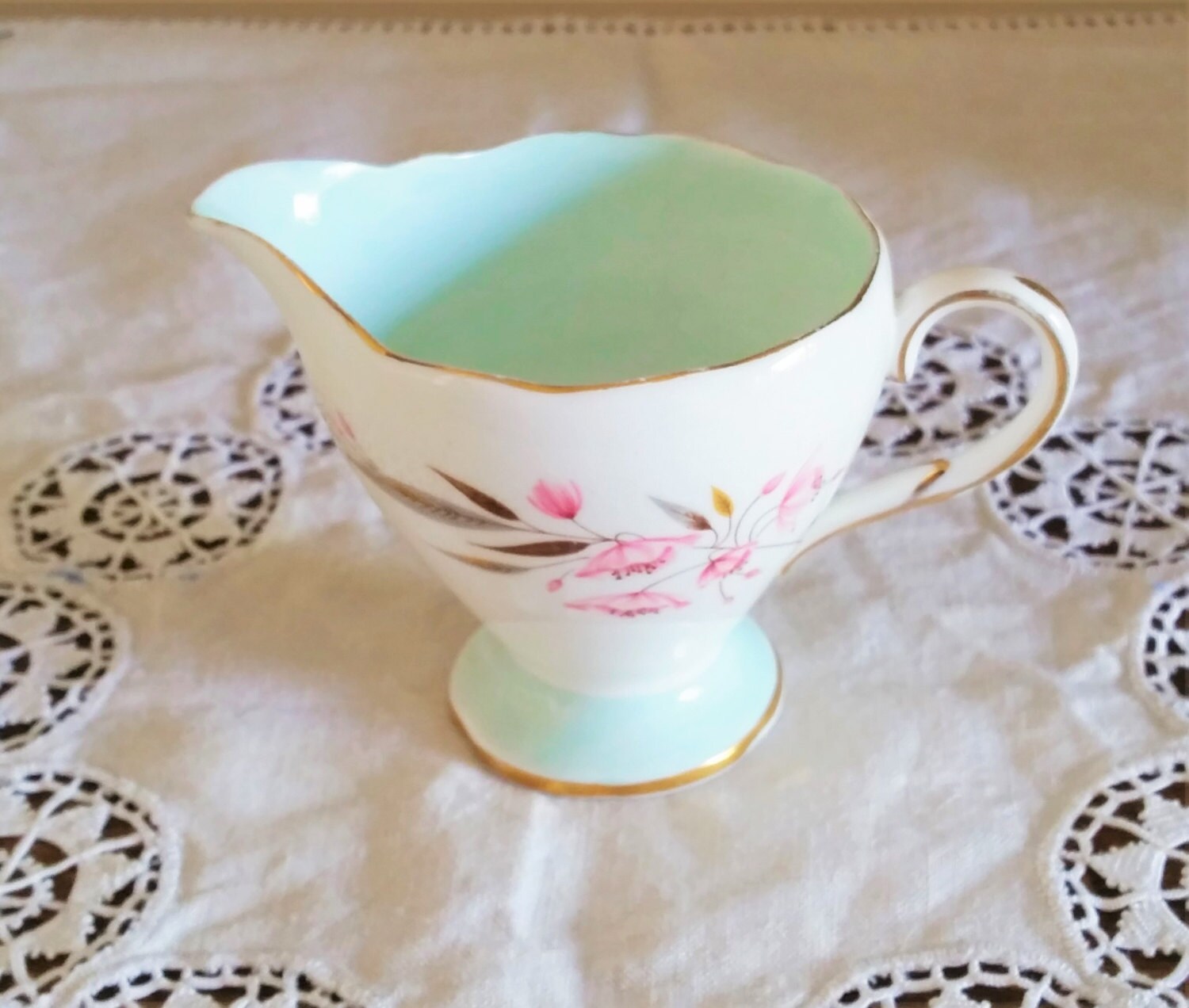 Vintage Foley Bone China Milk Jug Creamer. Evesham Pattern