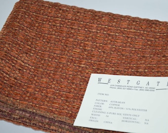 Westgate Copper, Brown and Gold woven chenille upholstery fabric, chenille fabric, fabric sample, fabric remnant, upholstery fabric