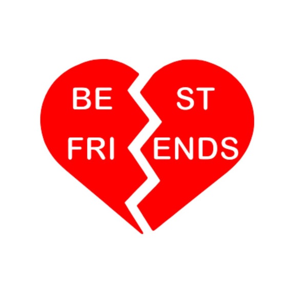 Download SVG Best Friends Heart Friends Broken Heart Red Best