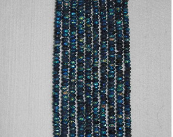 AB, AB Labradorite, Blue Labradorite, Labradorite Rondelle, Faceted Rondelle, Semi Precious, Gemstone, Half Strand, 6-7 mm, AdrianasBeads