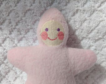 Handmade Pale pink light faced Star Baby - Stuffed Plush Doll Softie