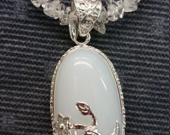 Moonstone and Quartz Necklace & Earring Set
