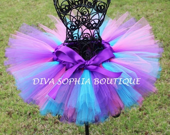 Pretty Pink, Purple and Turquoise Tutu - Birthday Tutu