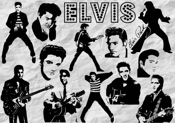 Download 13 Elvis Presley Silhouettes SVG cut files printable