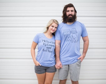 Couples gift set, couples shirts dog, Best friend gift, Funny tshirts, Dog shirt, his and hers tees, boyfriend girlfriend gift, star wars