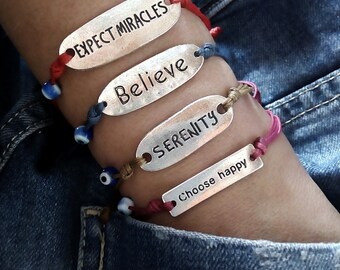 Quote Inspiration bracelet Inspirational womens gift Inspirational men Positive Inspiration jewelry Inspirational gifts Mindfulness gift