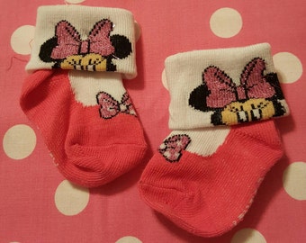 Minnie Mouse Hot with Bows Pink Footies