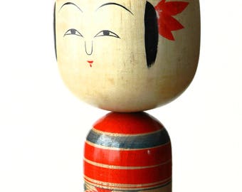 vintage zaou kokeshi doll signed by master Masamitsu Kondo 30cms/11.8inches