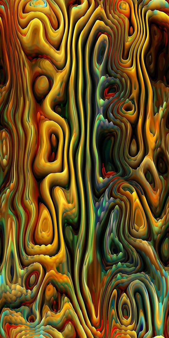Designer Artist Made Satin Maze Autumn Textile Fabric By The Yard Fiber Art Home Clothing