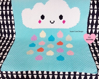 Cloud Blanket - Corner to Corner - C2C - Graphgan Pattern Chart with Written Instructions