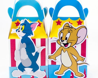 Tom Jerry Favor Box Candy Box Gift Box Cupcake Box Boy Kids Birthday Party Supplies Decoration Event Party Supplies